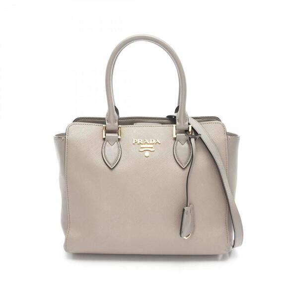 PRADA Gray Leather Saffiano Bag - Picture 1 of 11